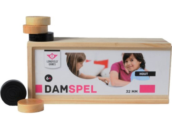 Damstenen 32mm in houten kist longfield