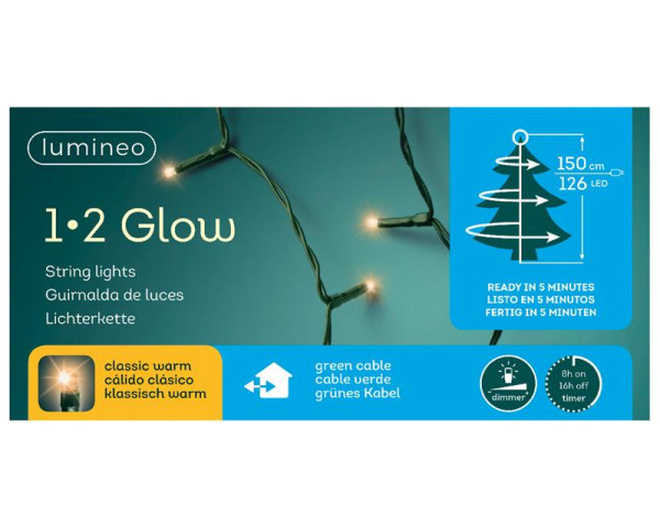 Kerstverlichting 1-2 glow 150cm 126xLED