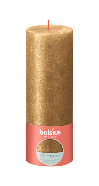 Bolsius Rustiek kaars 190/68 goud