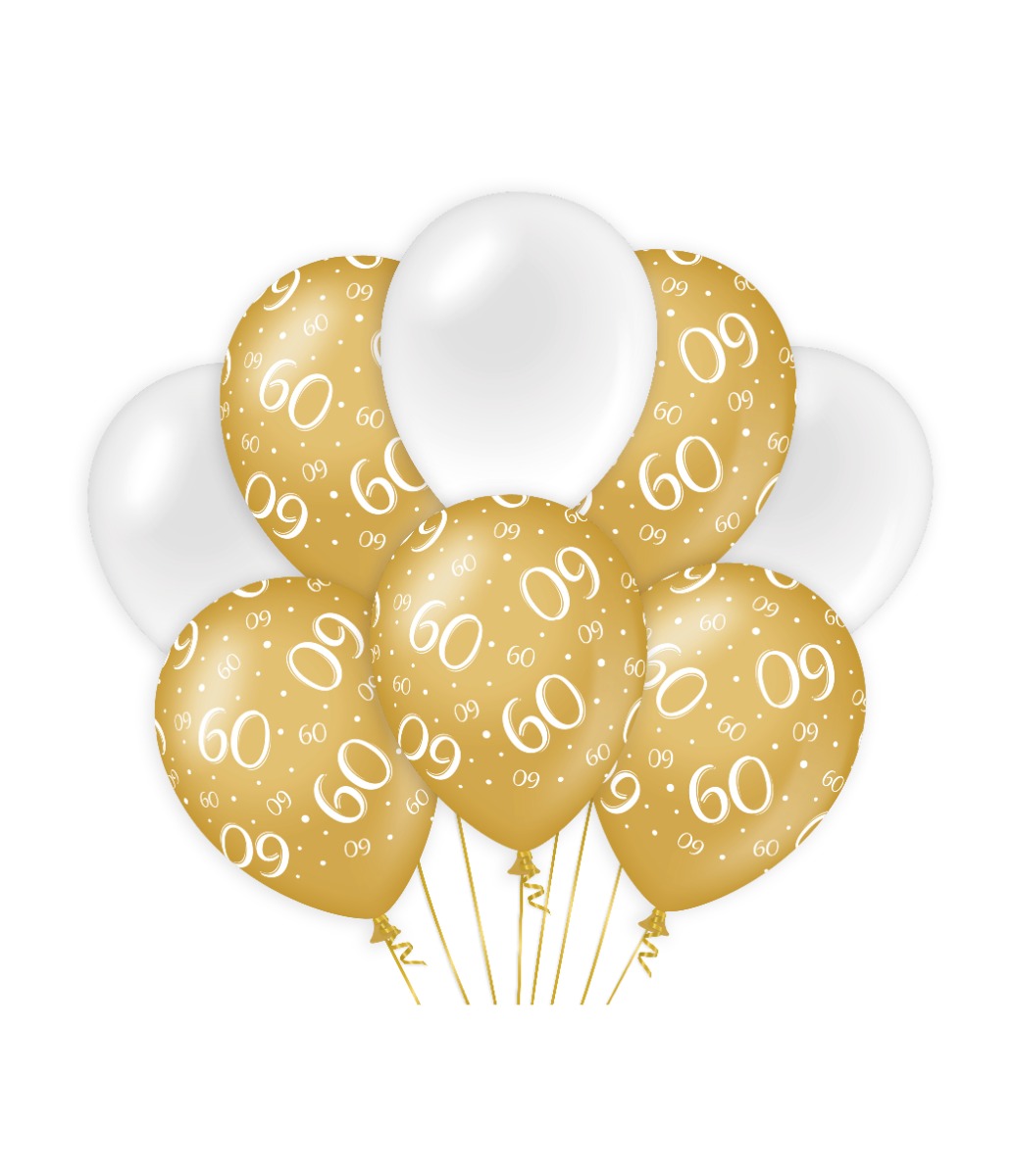 Paperdreams Decoration Balloons Goud/wit - 60 Verpakking A 8 Stuks