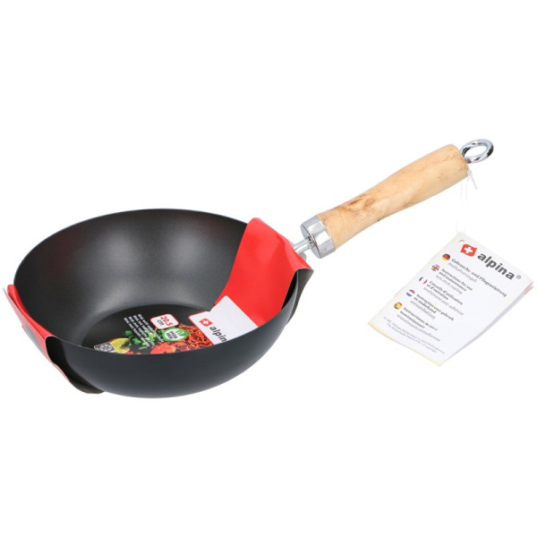 Alpina Wok 20cm met houten steel