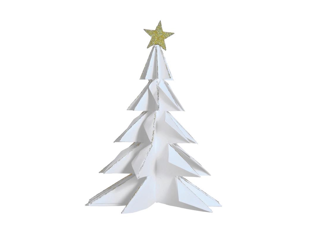 Deco everlands kunstkerstboom Papier 28cm Wit