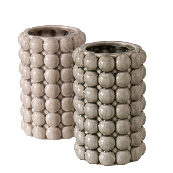 Vaas met bobbelstructuur Beige H12cm