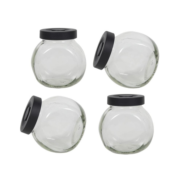 kruidenpotje glas met deksel 175ml 4st