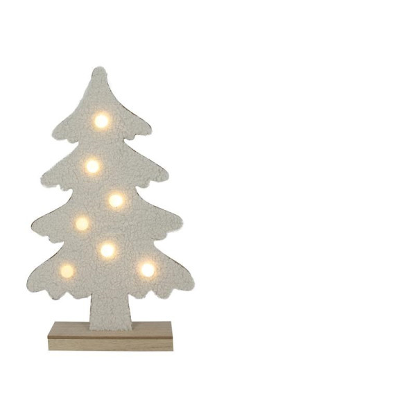 Kerstboom teddy 7xLED creme 45cm