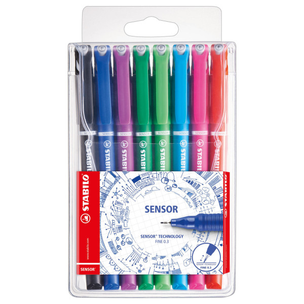 STABILO SENSOR fineliner etui 8 kleuren