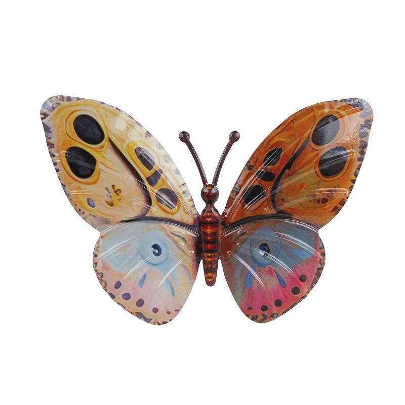 Wandversiering Vlinder Monarch L Multicolor Metaal 17x15x44cm