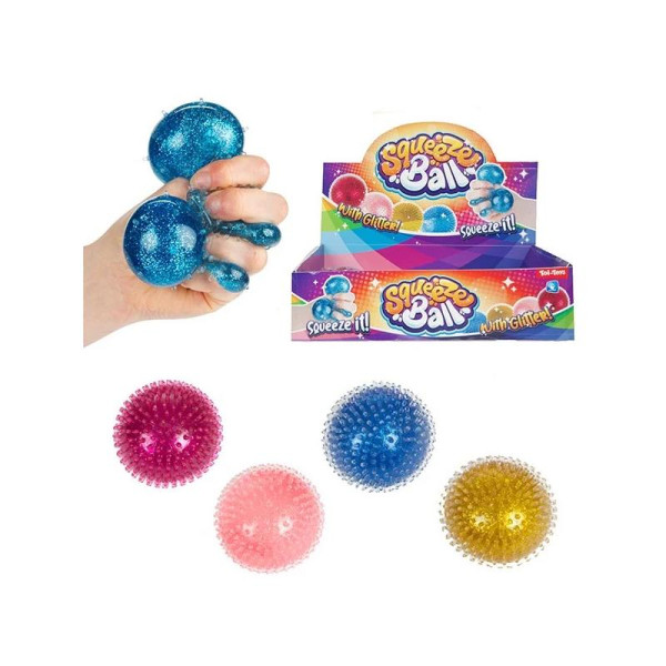 Toi Toys Knijpbal met glitter Ø8cm