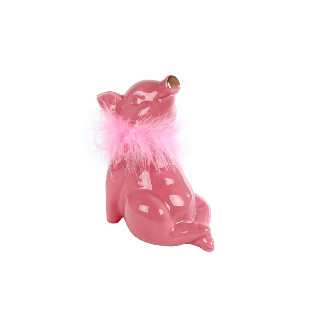 Merkloos Spaarpot Varken Lady Roze Aardewerk 13,5x9,5x16cm