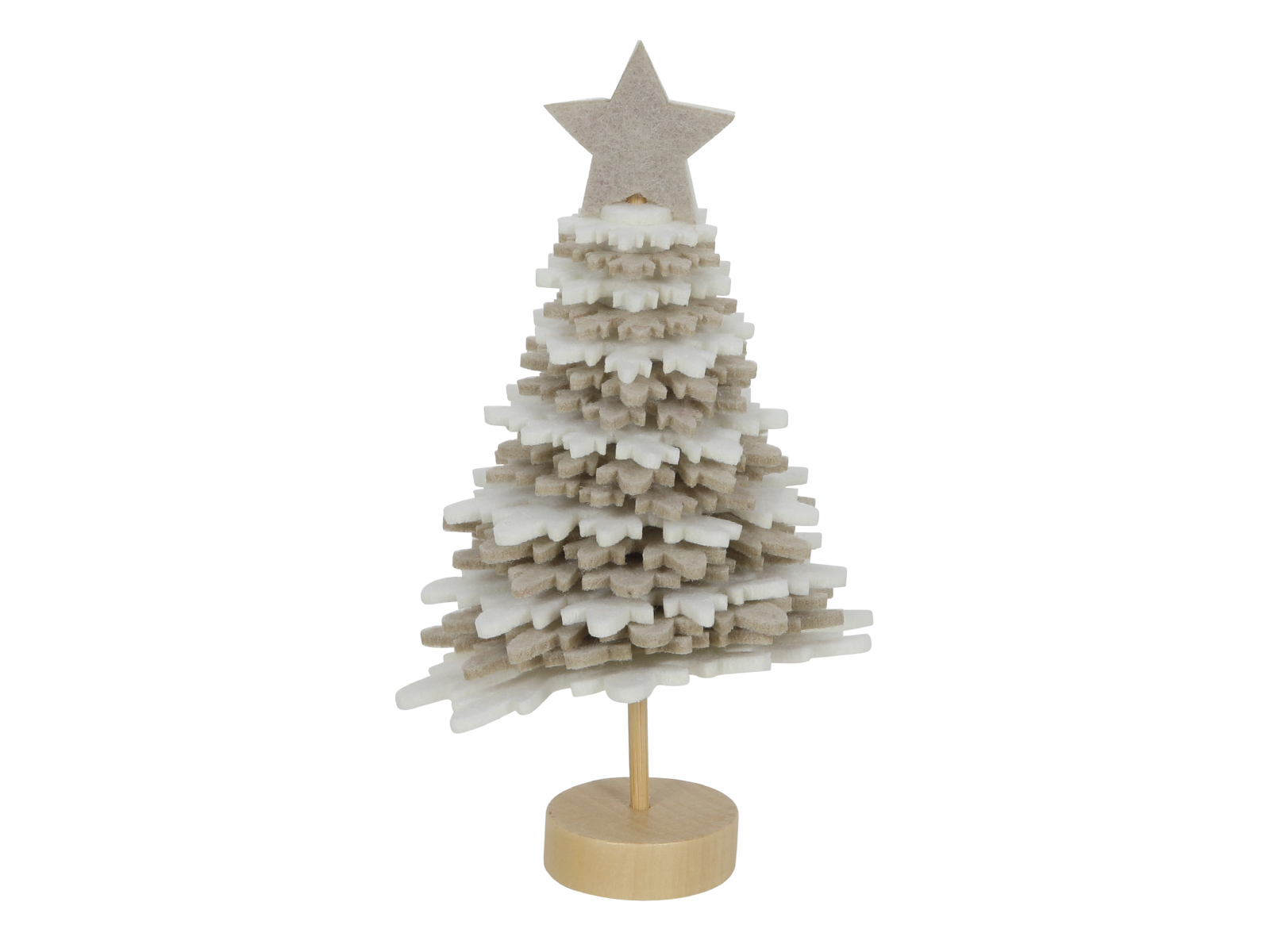 everlands kunstkerstboom 16cm Vilt Beige/wit