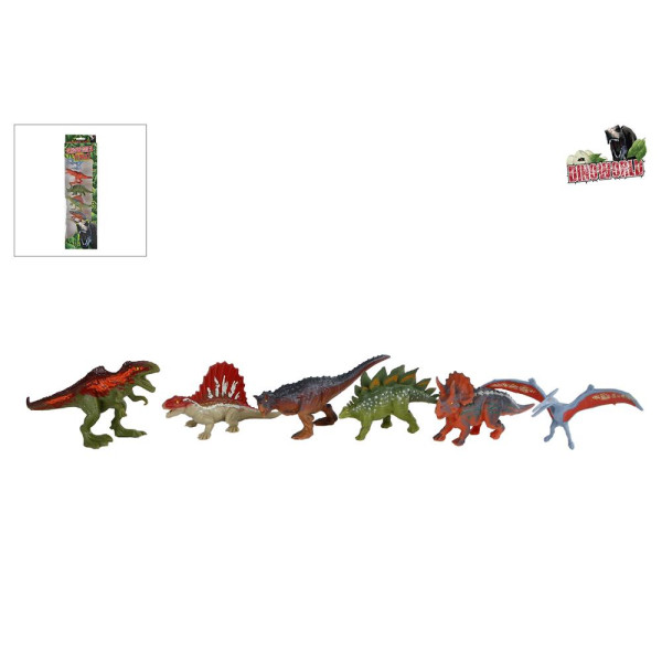 DinoWorld 6 dinosaurus figuren 9cm