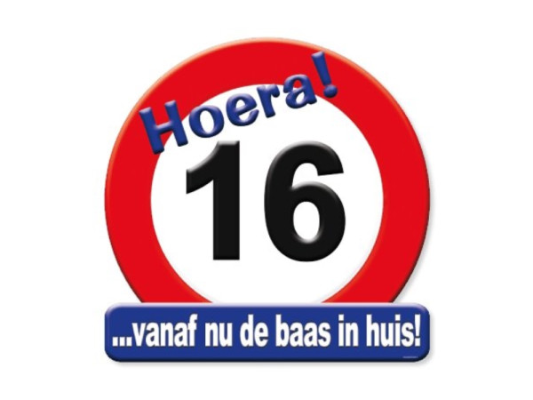 Kroonschild verkeersbord-16 jaar