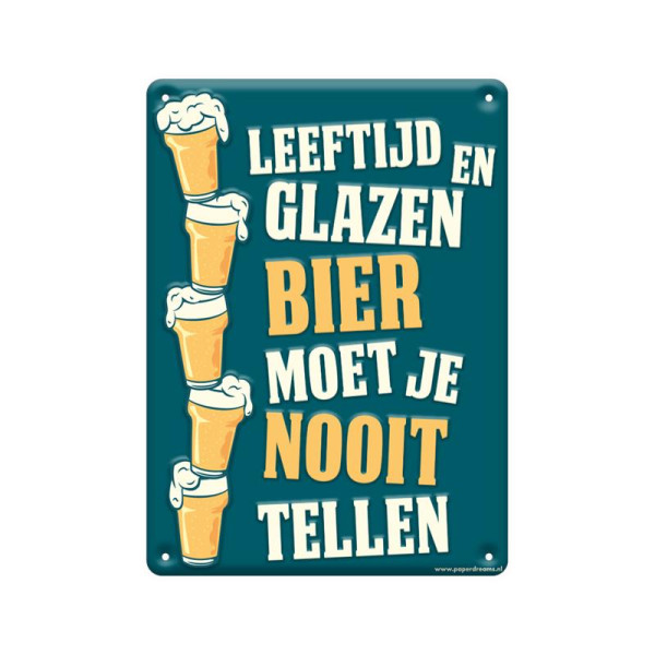 Tekstbord - Leeftijd en glazen bier