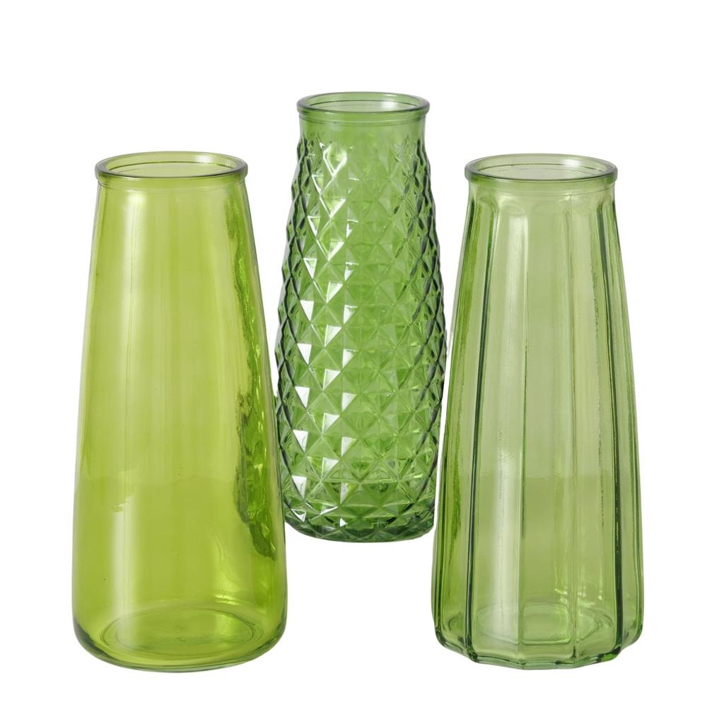 Boltze Home Vaas Oriana Dia9,5x22,5cm Glas Gelakt Groen