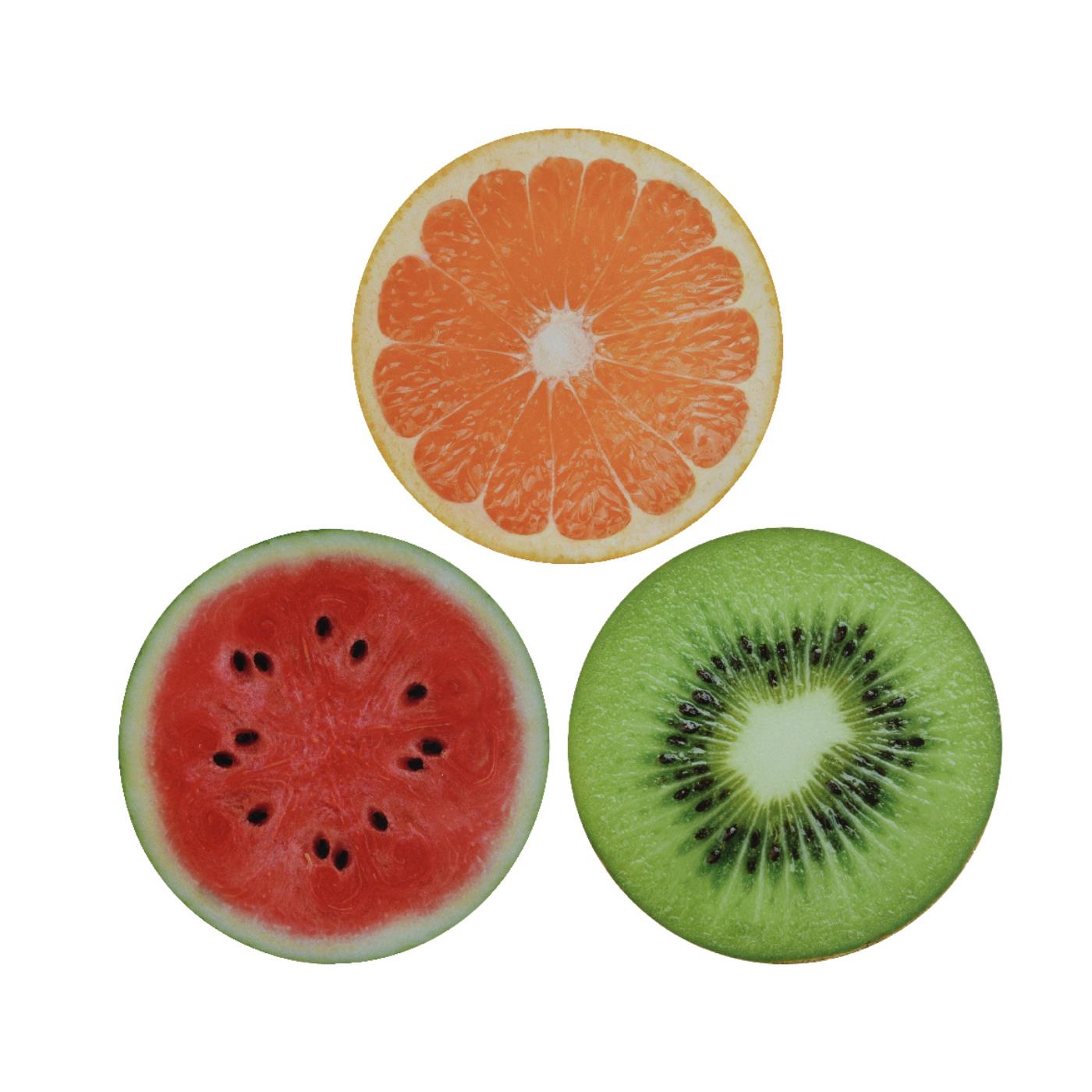 Decoris Placemat Fruit Ø38cm-watermeloen-kiwi-sinaasappel