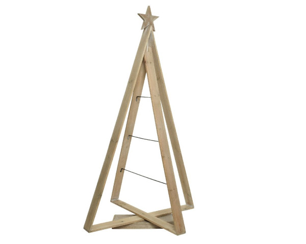 Kerstboom hout metalen lijnen 114x22x64