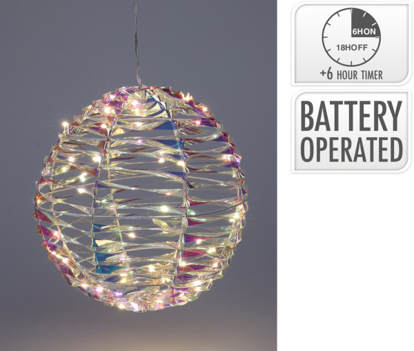 Bal 25cm 40 LED Iriserend op batterij