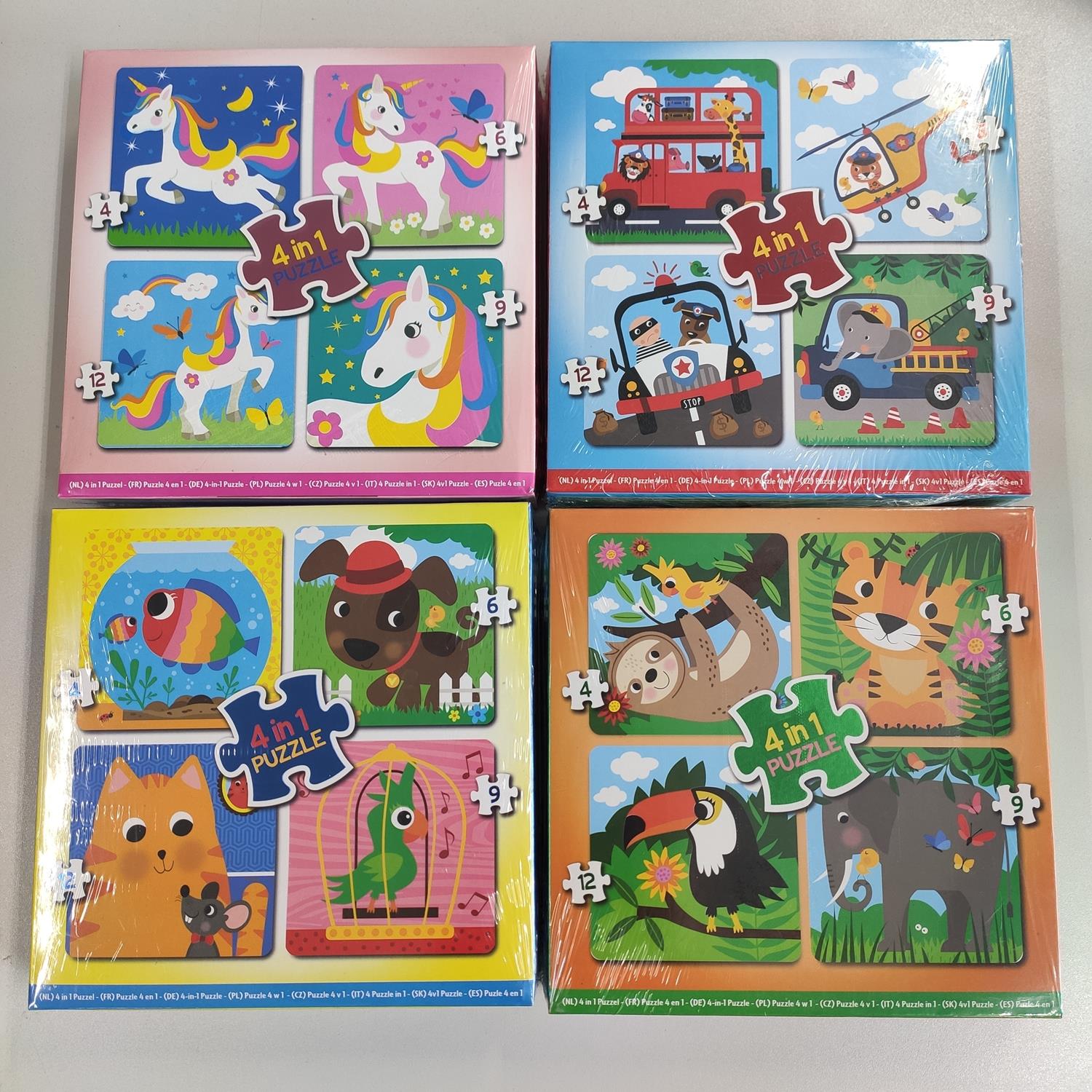 4-in-1 Puzzel 4,6,9 En 12 Stukjes