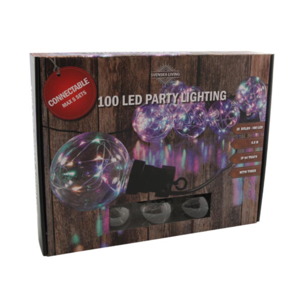 Partylights LED 10 Bollen Multikleurig Voor Binnen En Buiten Gebruik, IP44,