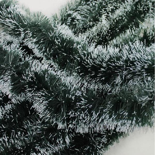 everlands kunstkerstboom Guirlande Tinsel Groen/wit 200x9cm Per Bundel A 10st