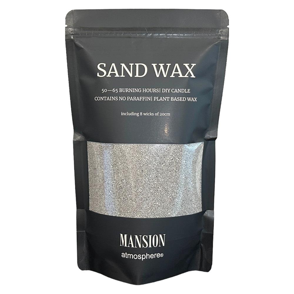 Mansion Atmosphere Sand Wax Grijs 500g Ziplock Zak 8x20cm Met Lonten