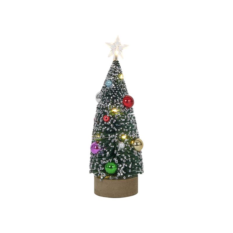 everlands kunstkerstboom Versierd 10LED 24cm Op Houten Standaard 2xCR2032