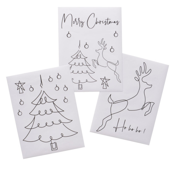 Raamstickers hert/kerstboom/spreuk