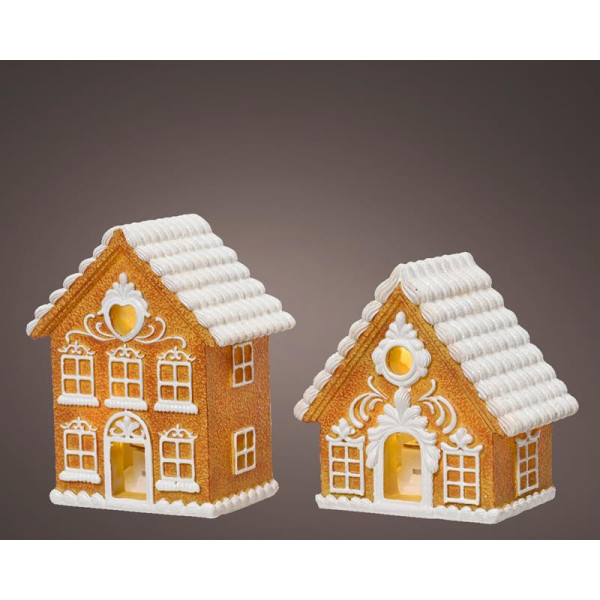 Beeld Huis Peperkoek met LED 8,3cm