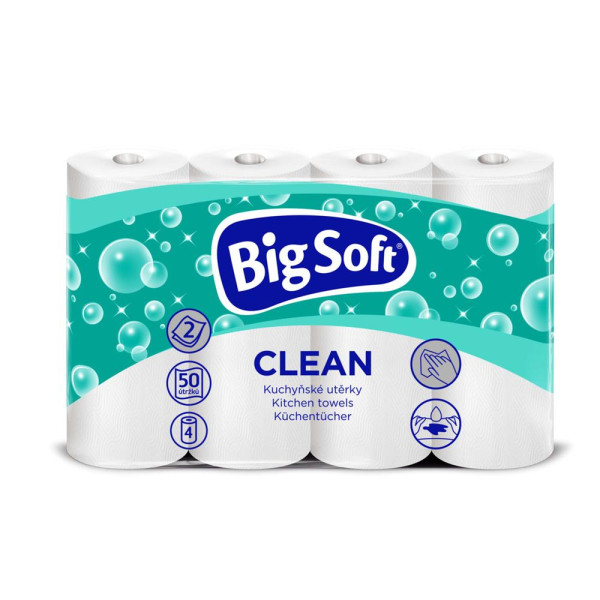 Big Soft Clean Keukenrol 4st 2-laags