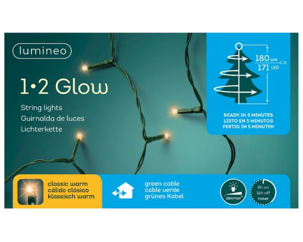 Kerstverlichting 1-2 glow 180cm 171xLED