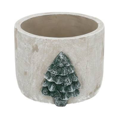 Bloempot met kerstboom dia14x11cm