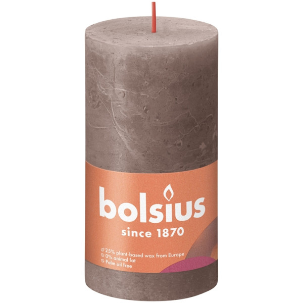 Bolsius Rustiek stompkaars 130/68 Taupe