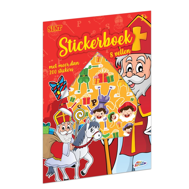 Grafix Sint Stickerboek A4, 8 Vellen