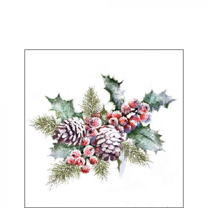 Ambiente Servetten Holly And Berries 33cm 20 Stuks