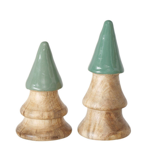 Kerstbomen hout set a 2 stuks H11 en H13