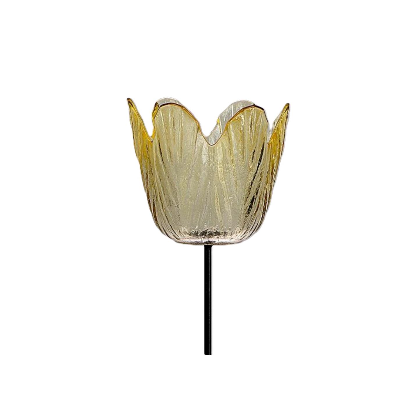 HBX natrural living Waxinelichthouder Op Steel Tulp Geel Ø8,5xH47,5cm