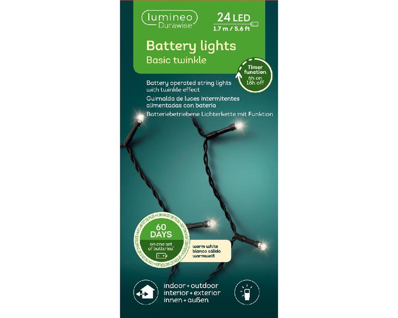 LED Durawise twinkle buiten bo 1,7 m 24L zwart warm wit