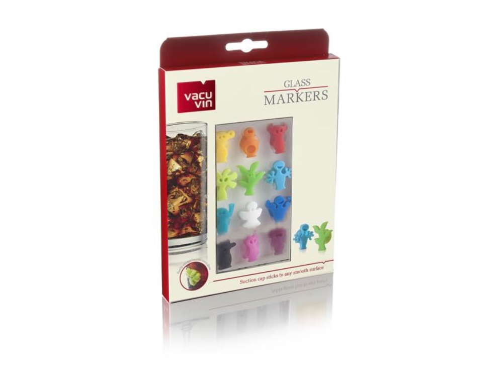 Vacuvin Party People Glas Markers Set van 12 Multi