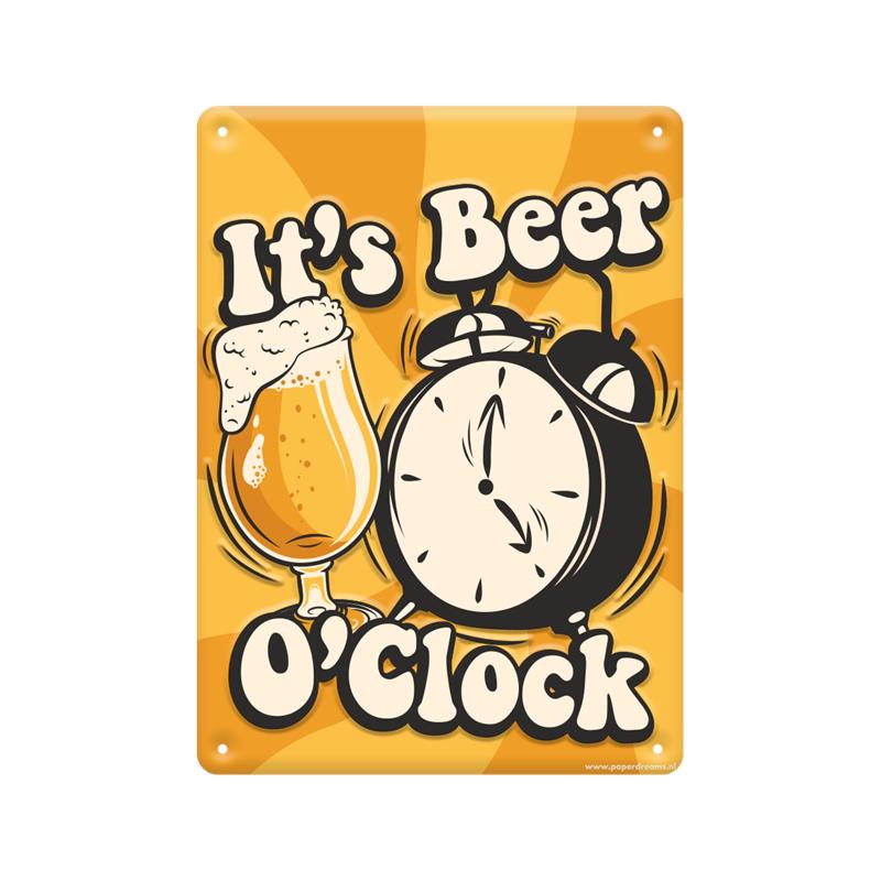 Paperdreams Tekstbord Metaal 22x16,5cm Beer O'clock