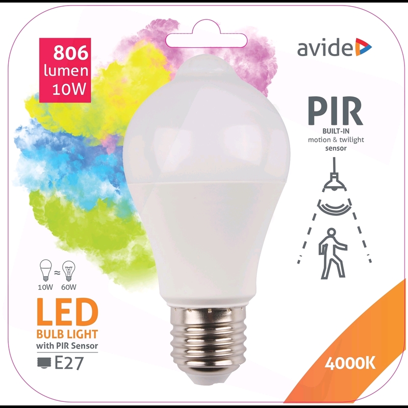 Avide Smart LED Peer A60 E27 Met Ge?ntegreerde PIR Bewegingssensor 10W 806