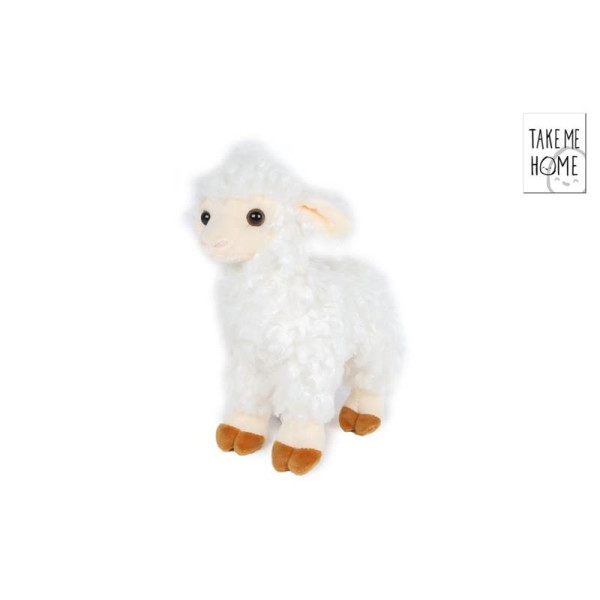 Schaap wit pluche staand L 25cm