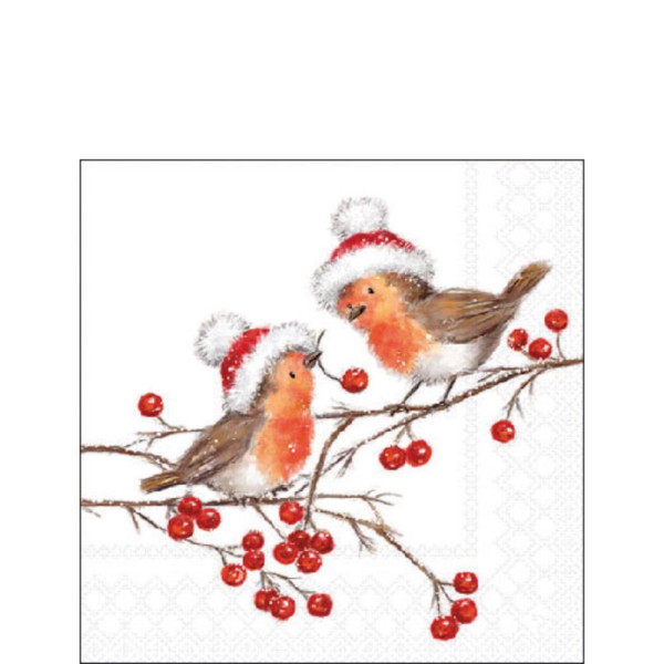 Ambiente Servetten 25cm Christmas robins