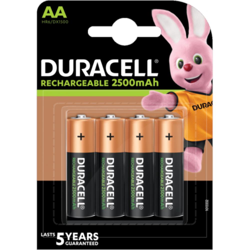 Duracell OPLAADBARE Batterijen 4x AA DX1500/HR6 2500 MAH 1,2 Volt