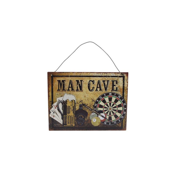 Wandversiering Man cave metaal 20x15cm