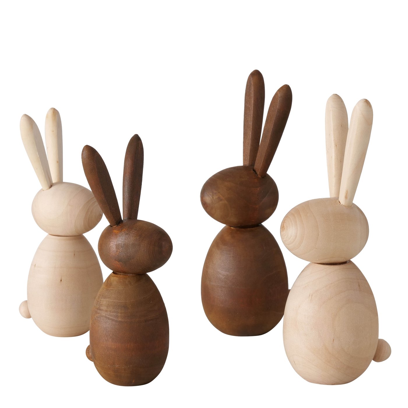 Boltze Home Beeld Hout Fritz Konijn 2 Stuks H14cm En H12cm. Set Is: 1 Haas Groot