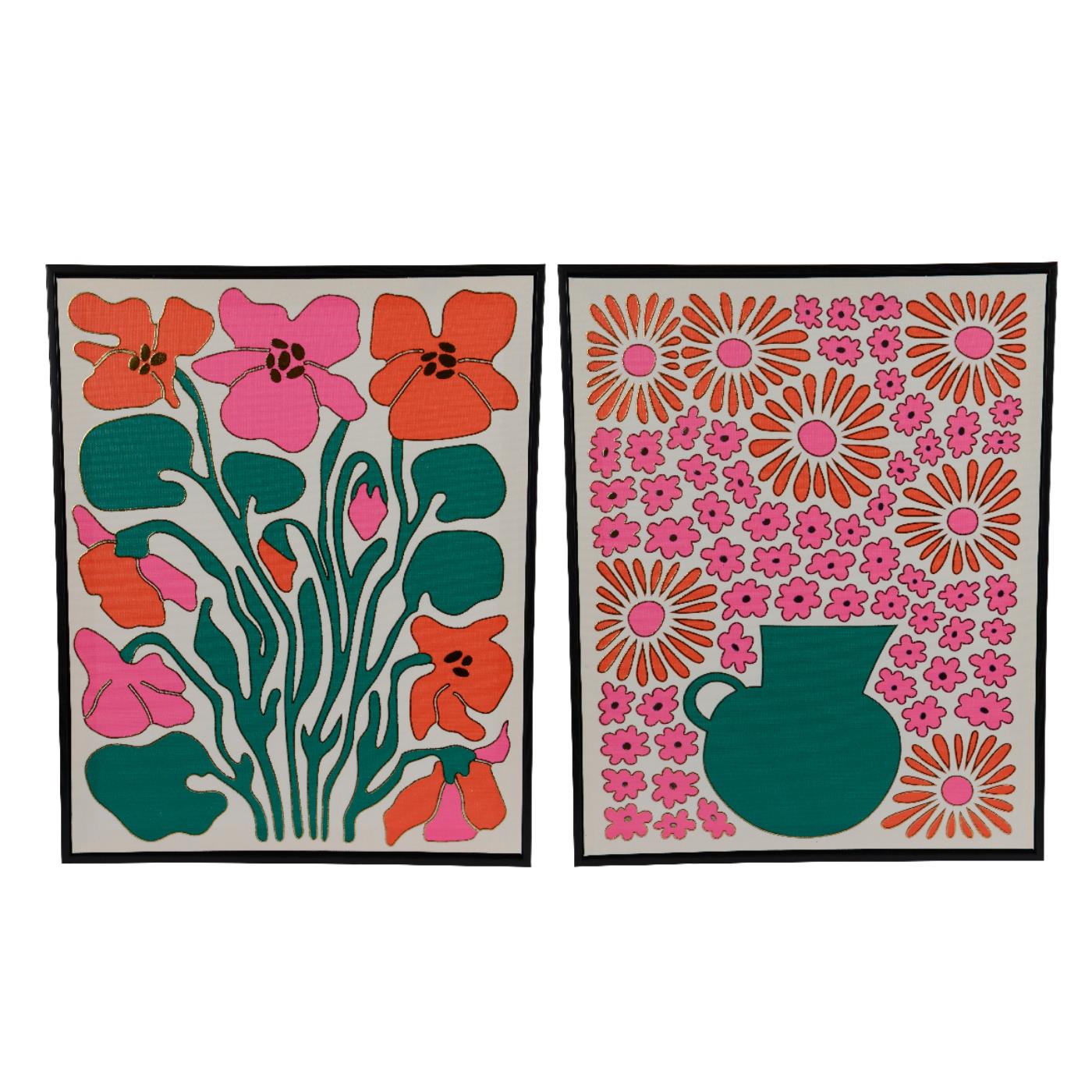 Decoris Schilderij Canvas Fsc 100% 2.8cm X W.40cm X H.50cm Met Roze-groene