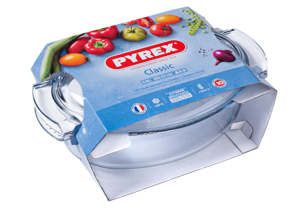 Pyrex ovale schotel met deksel glas 4.5L