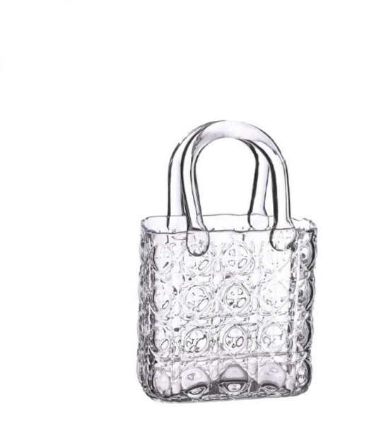 Elysee glazen handtas vaas 14x9,5x22cm