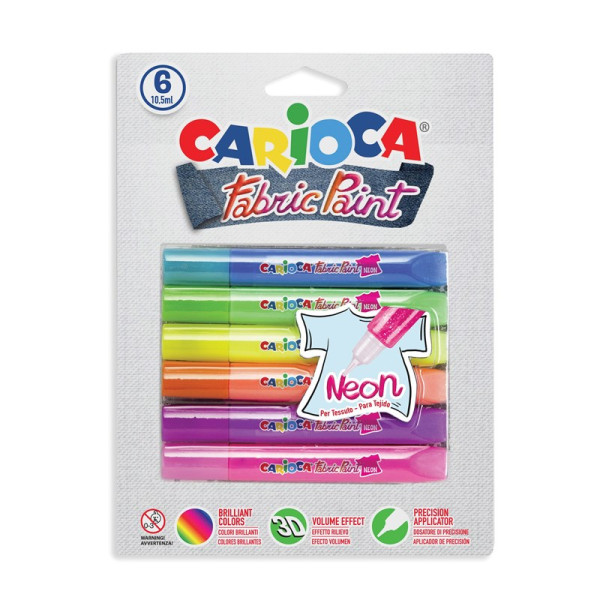 Carioca Textielverf Neon 6x10,5ml