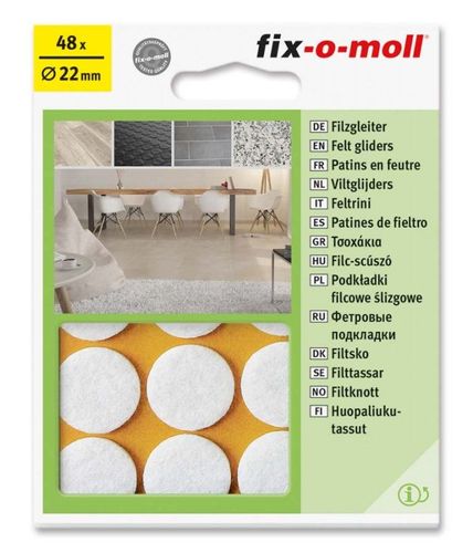 Fix-o-moll viltgl rond 22mm wit